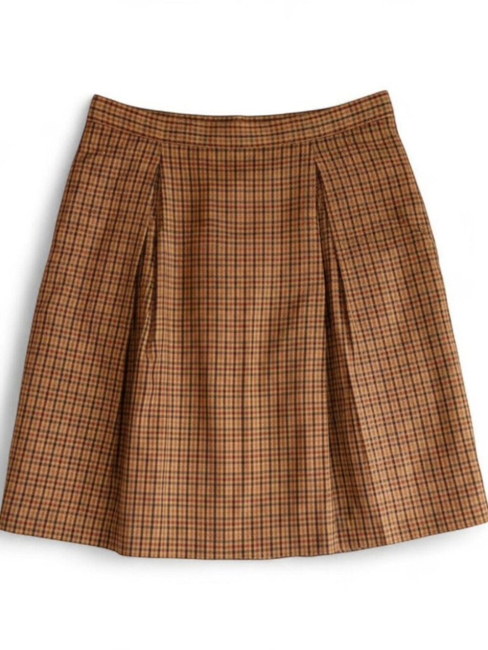 Laura Ashley Orange Red Plaid Skirt Womens Small / Medium